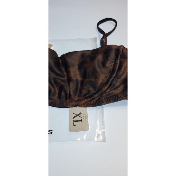 SAME Los Angeles Leopard Underwire Bikini Top Size XL Brown Animal Print - Picture 7 of 7